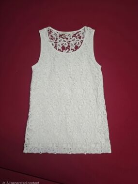 Solitaire White Crochet Lace Tank Top